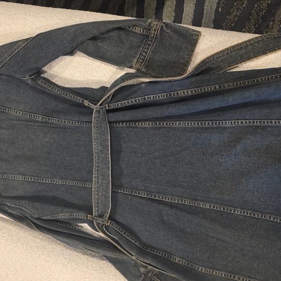 Classic Denim Long Coat - Dark Blue - Picture 4 of 4